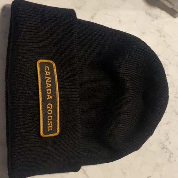 Canada goose beanie, black and gold, used like new